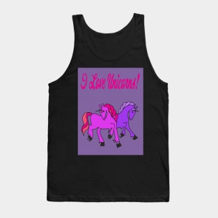 I Love Unicorns Tank Top